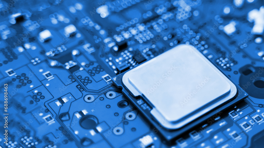 close up of PCB board and chip IC, Electronic circuit board, Electronic part. Main IC on board. close up of PCB board and chip IC, Electronic circuit board, Electronic part. Main IC on board.