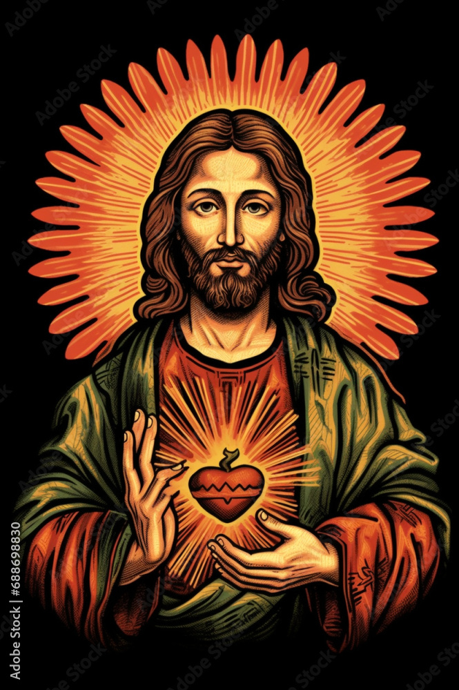Sacred Heart of the Lord. AI generativ. Sacred Heart of the Lord. AI generativ.