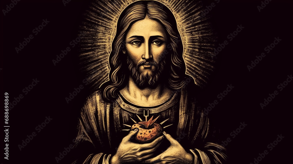 Sacred Heart of the Lord. AI generativ. Sacred Heart of the Lord. AI generativ.