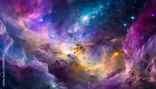 nebula and galaxies in space abstract cosmos background shiny stars and heavy clouds