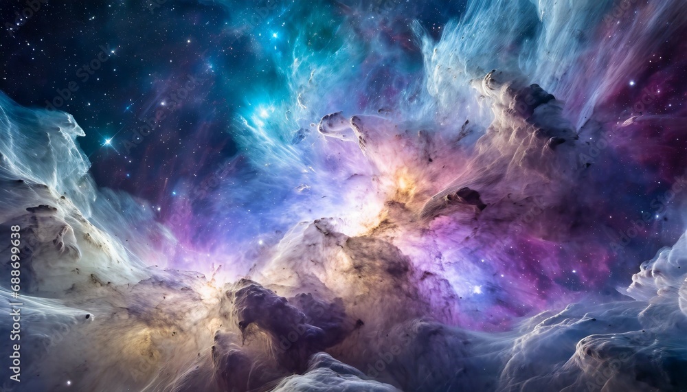 nebula and galaxies in space abstract cosmos background shiny stars and heavy clouds