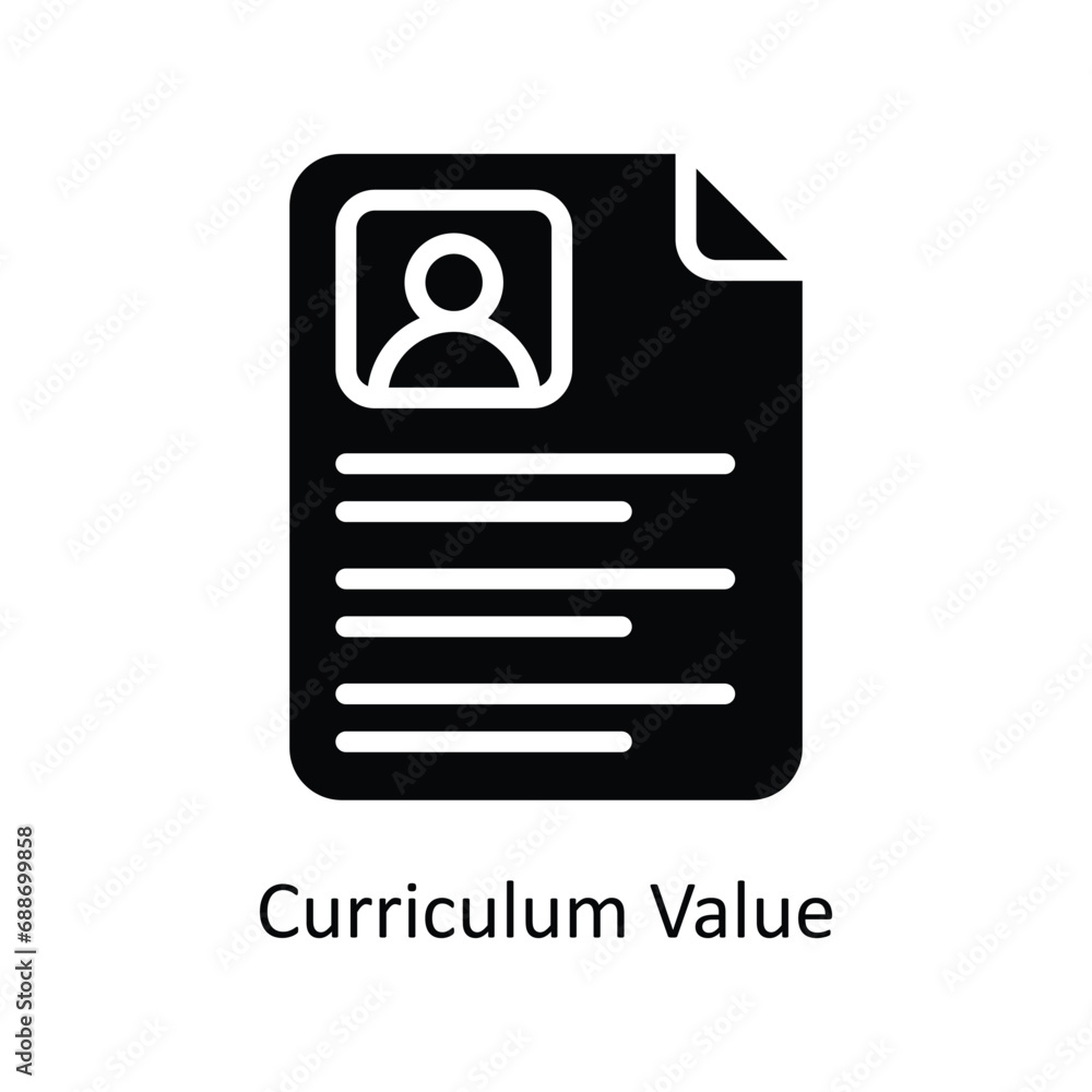 Curriculum Value vector solid icon Design illustration. Business And Management Symbol on White background EPS 10 File Curriculum Value vector solid icon Design illustration. Business And Management Symbol on White background EPS 10 File