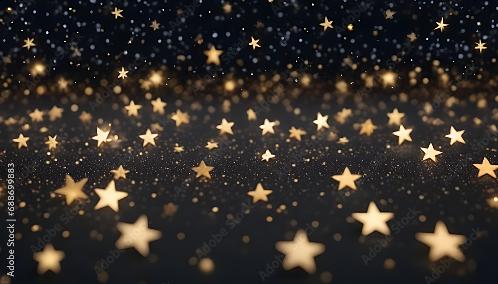 Gold stars confetti falling - obrazy, fototapety, plakaty 
