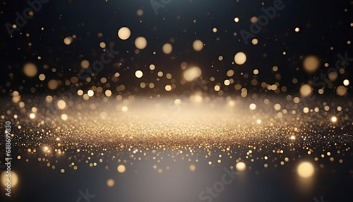 Gold glitter bokeh backdrop © Makkraw