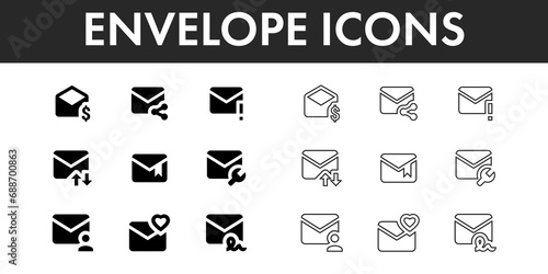 Envelope icons set vector design.