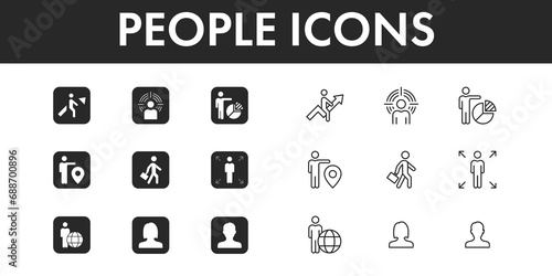 People icons set vector design.