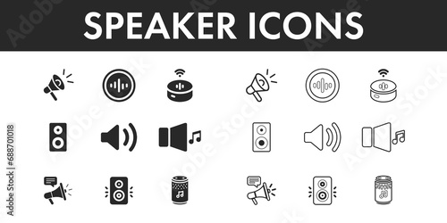 Speaker icons set vector design.