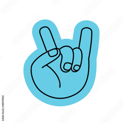 Vector line simple illustrations, hands and gesture in outline style, sticker gesture, print and poster design