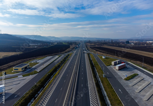 Aerial view of the A3 Transylvania - Romania highway