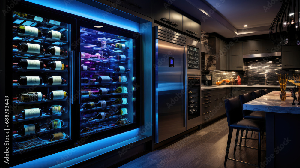 Smart Home wine cellar with climate control and touch-screen interface Smart Home wine cellar with climate control and touch-screen interface