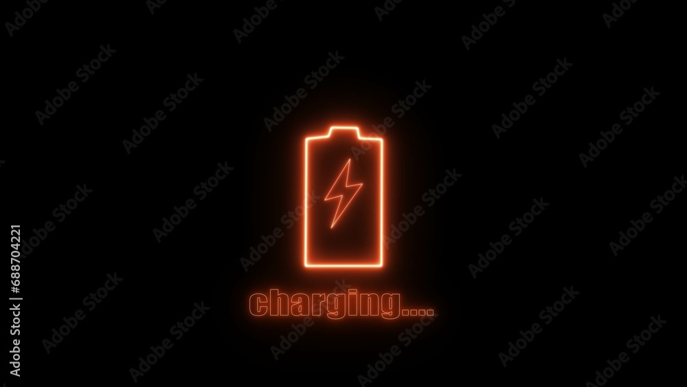 Obraz premium Abstract neon charging icon illustration 4k 