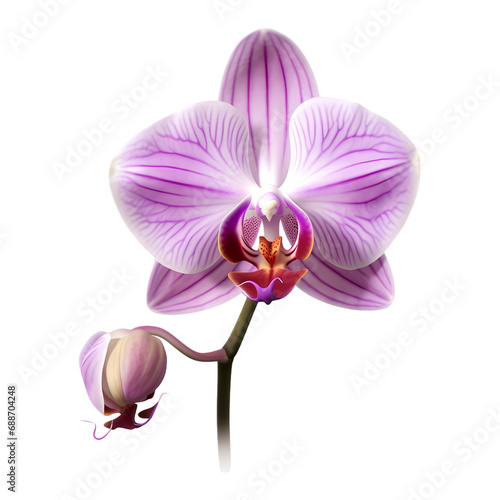 Purple orchid isolated on transparent background