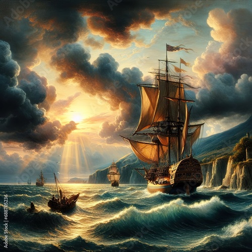 Maritime Reverie: Twilight Storm © Desiinus