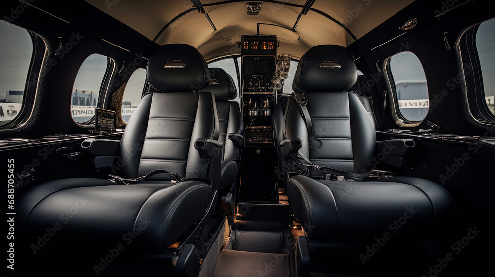 Private Helicopter Cabin Leather Seating Advanced Avionics Customized Lighting Panoramic Views Private Helicopter Cabin Leather Seating Advanced Avionics Customized Lighting Panoramic Views