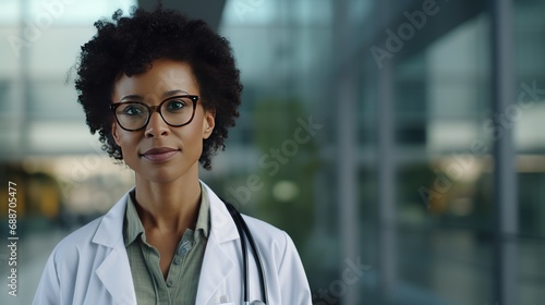 Portrait of a doctor in front of the hospital