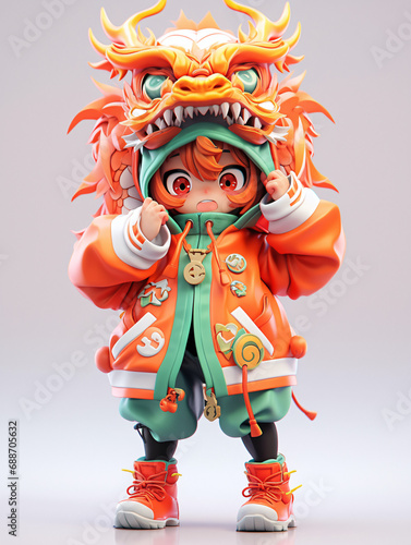 3d cute Chinese zodiac dragon