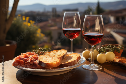 Realistic_image_of_two_red_wine_glasses_with_spanish_jabugo_ham_1-2