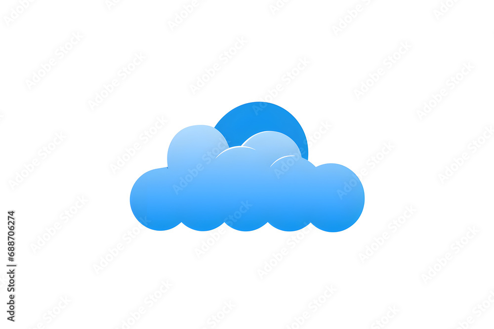 Flat blue cloud icons with different shapes on white Flat blue cloud icons with different shapes on white