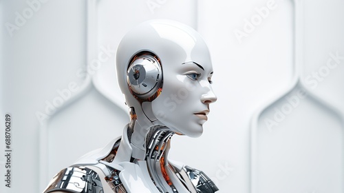humanoid mechanized robot android photo
