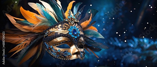 Venetian carnival mask isolated. Generative AI © Alvaro