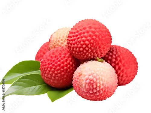 Fresh Lychee, isolated on a transparent or white background