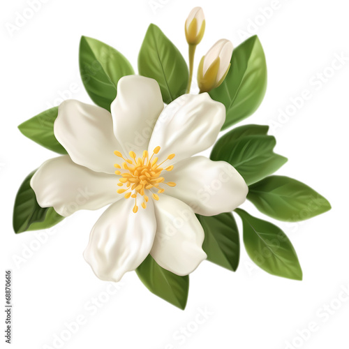 Jasmine flower decoration isolated on transparent background