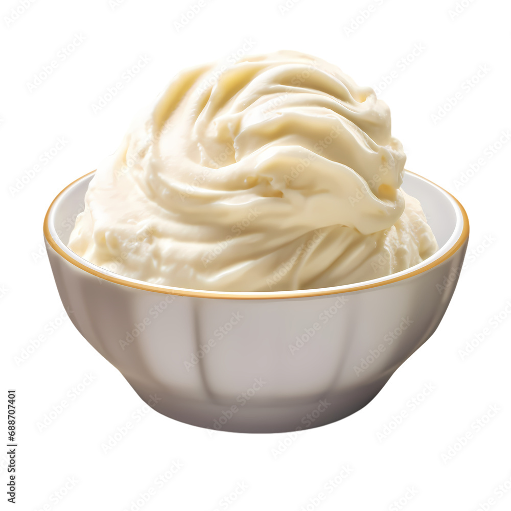 Vanilla ice cream isolated on transparent background Vanilla ice cream isolated on transparent background