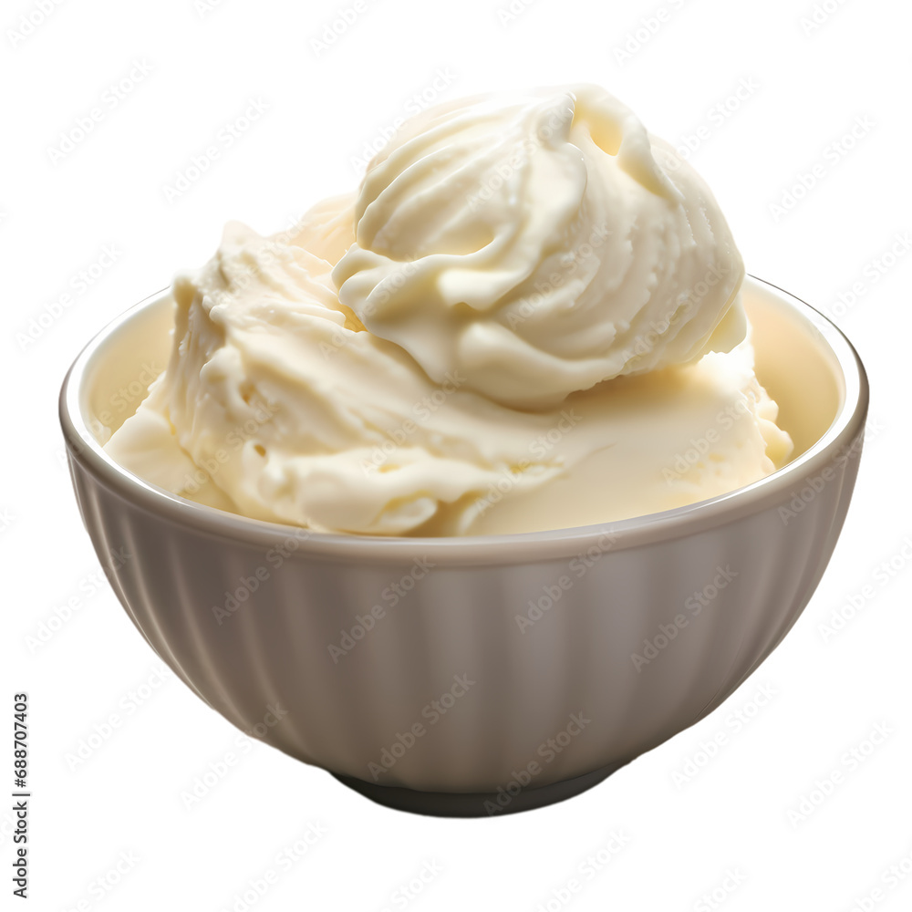 Vanilla ice cream isolated on transparent background Vanilla ice cream isolated on transparent background