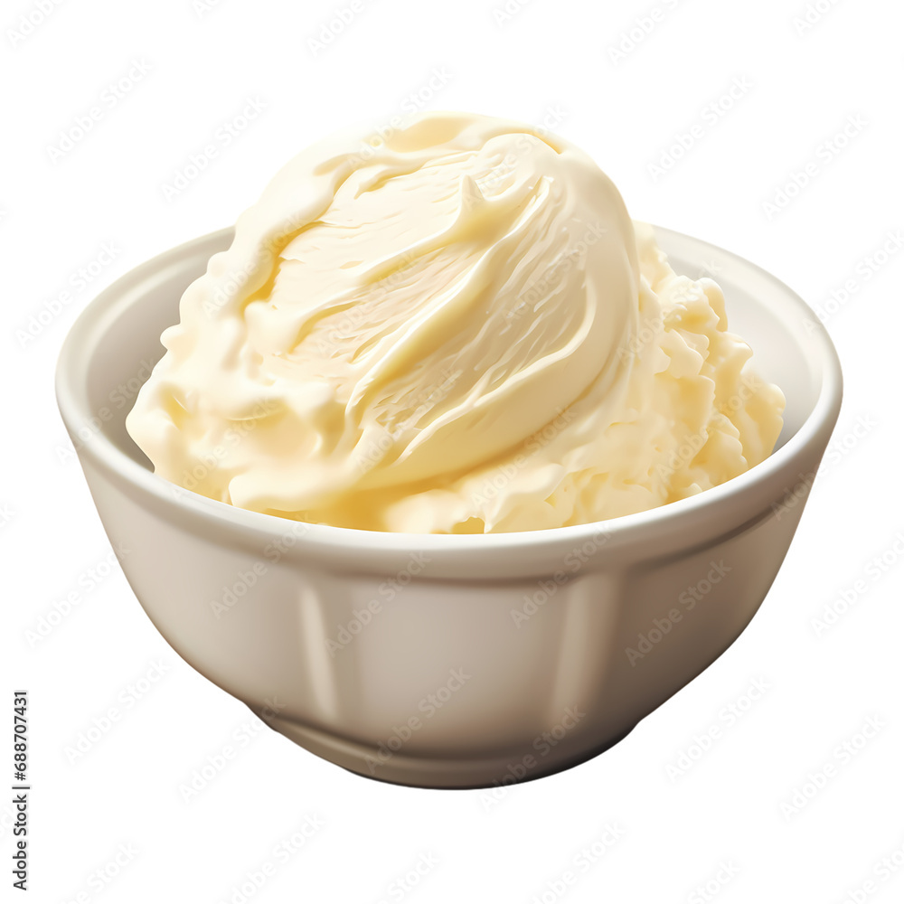 Vanilla ice cream isolated on transparent background Vanilla ice cream isolated on transparent background