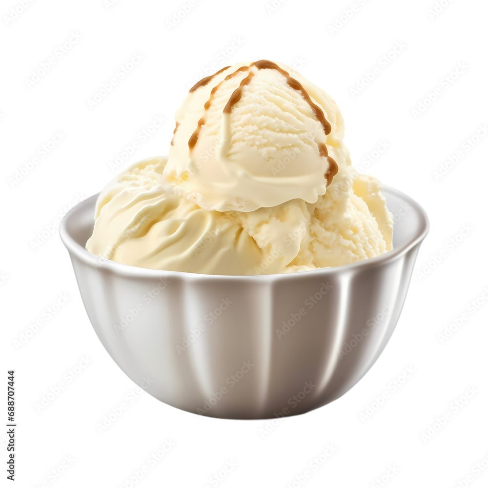 Vanilla ice cream isolated on transparent background Vanilla ice cream isolated on transparent background