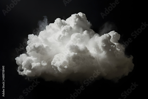 Dramatic fluffy cloud on a dark background