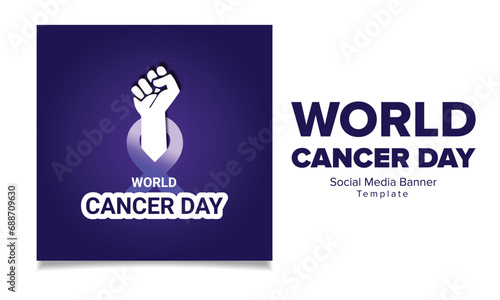 Vector world cancer day with ribbon background
