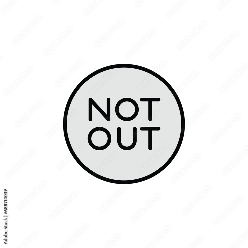 Not Out icon design with white background stock illustration Not Out icon design with white background stock illustration