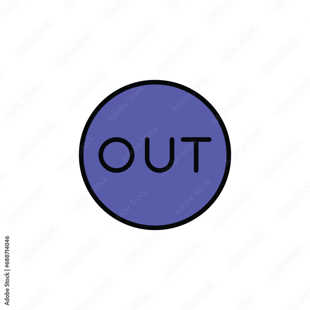 Out icon design with white background stock illustration Out icon design with white background stock illustration