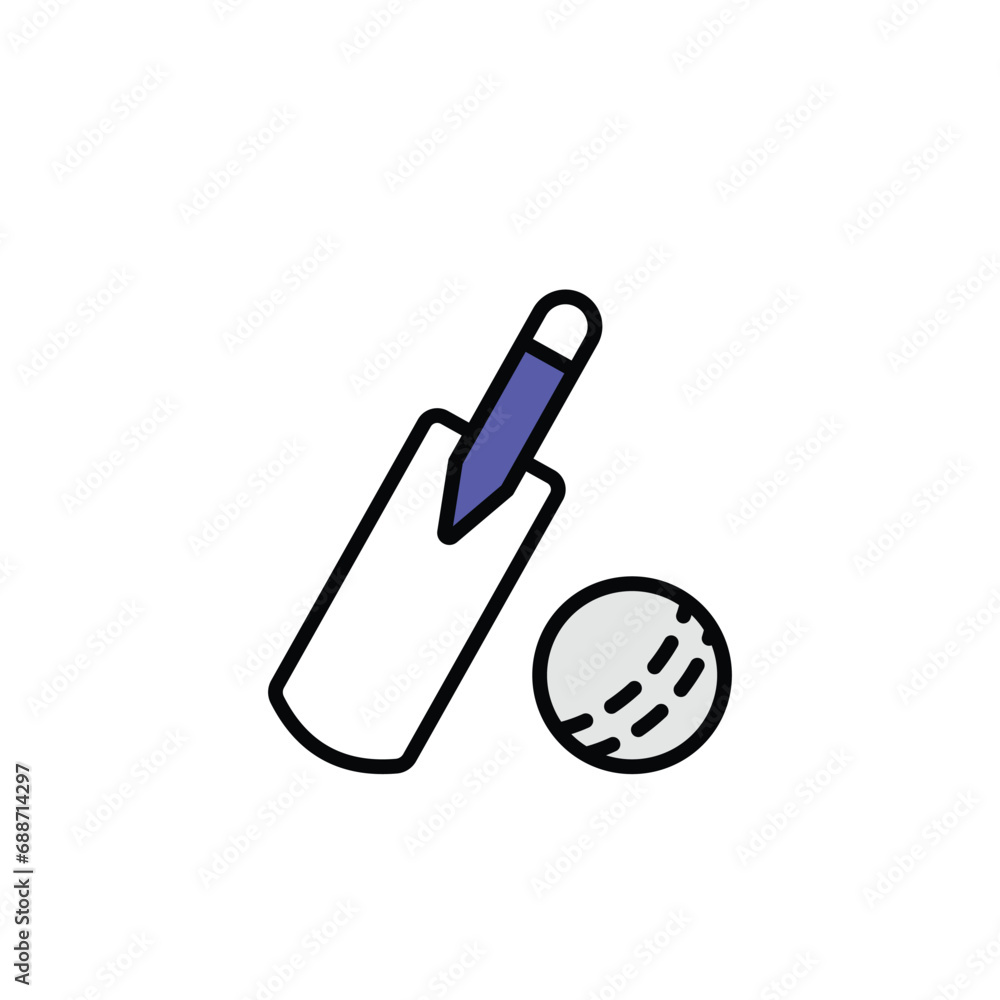 Bat Ball icon design with white background stock illustration Bat Ball icon design with white background stock illustration