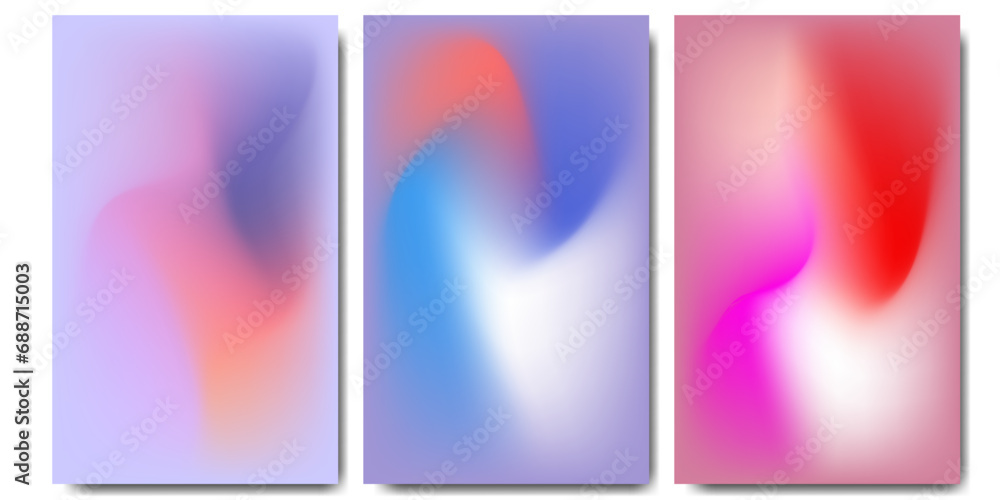 Set of soft colorful gradient backgrounds. blurred background for posters or banners. Vector illustration