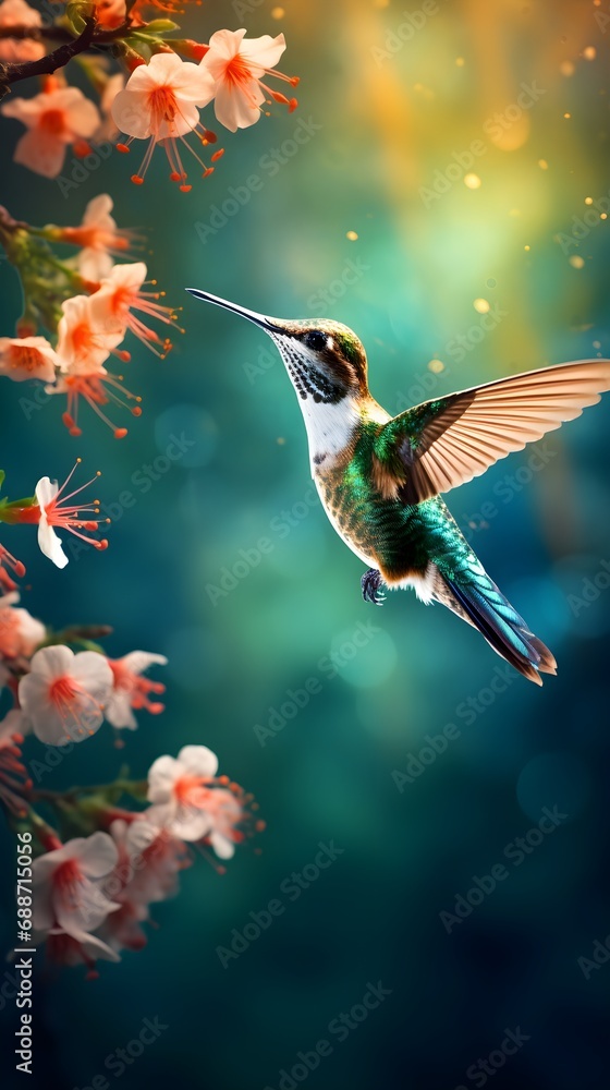 Fototapeta premium Delicate Hummingbird Illustration