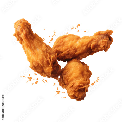 Fried chicken isolated on transparent background