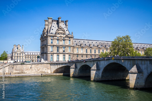 Louvre museum and Royal bridge, Paris, France