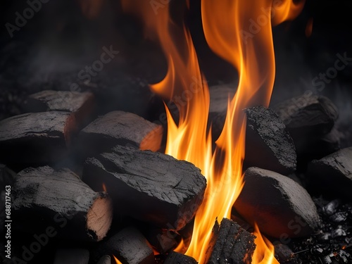 fire burning in a fireplace