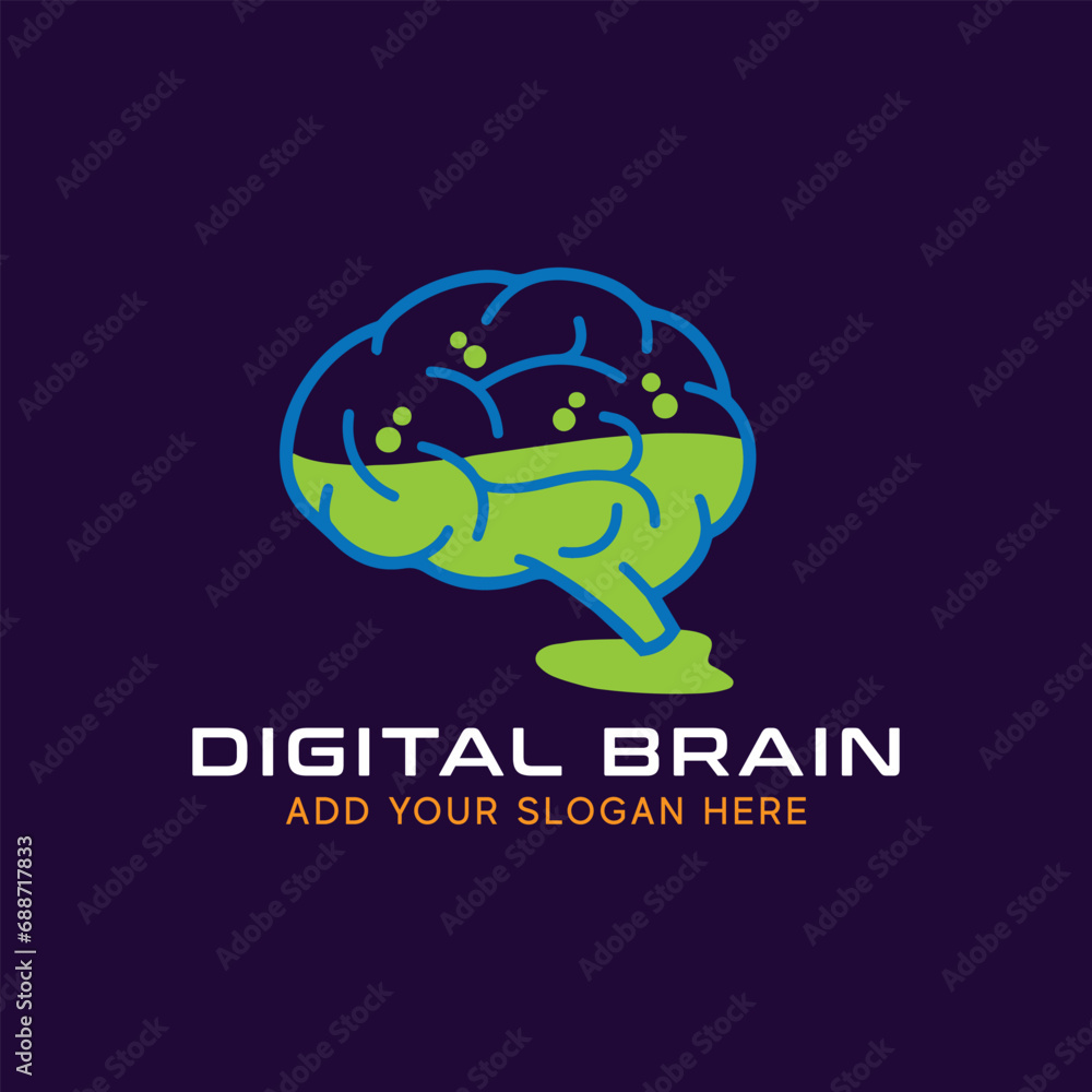 digital brain logo design vector digital brain logo design vector