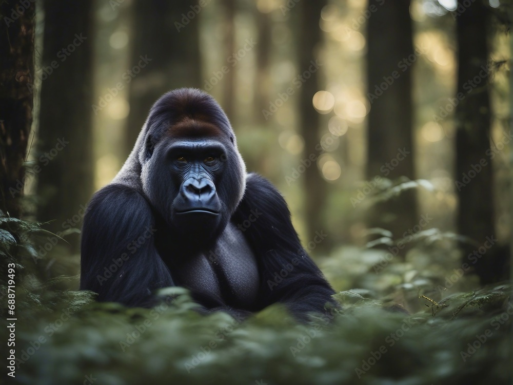 portrait of a big and wild male gorilla
portrait of a big and wild male gorilla