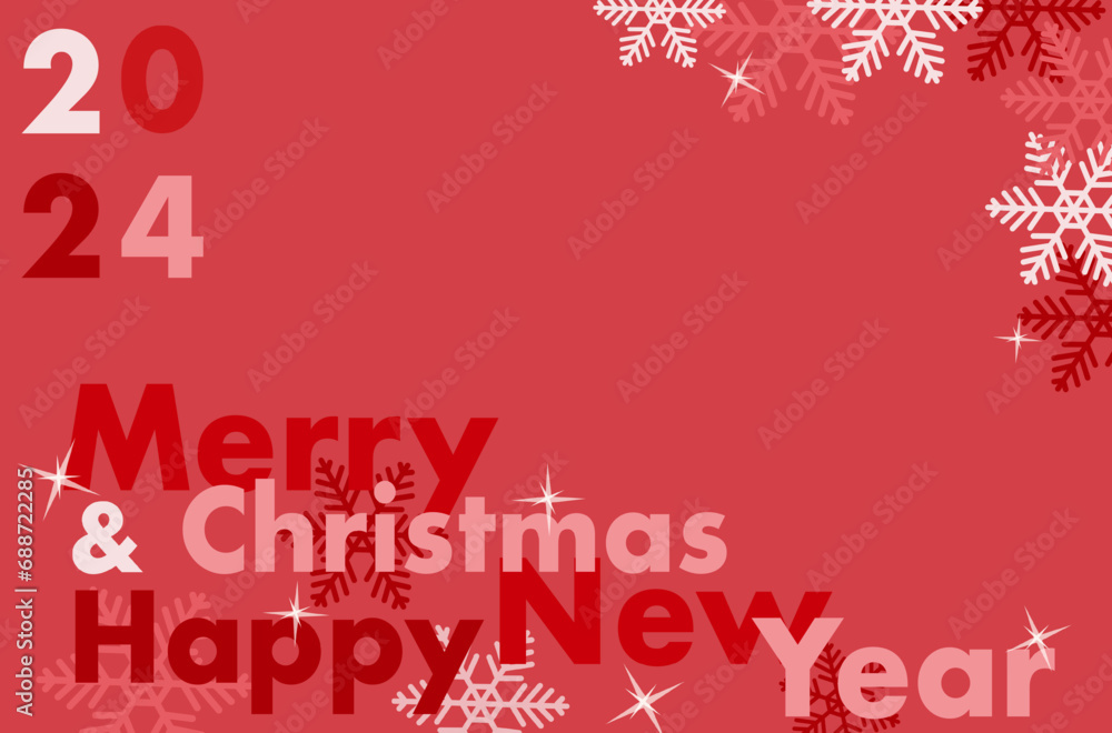 Beautiful lively Merry Christmas background, red Christmas background vector, cute snowflakes Christmas background, beautiful red powerpoint background, 2024 Merry Christmas and happy new year vector.