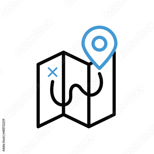 Map Icon vector stock illustration