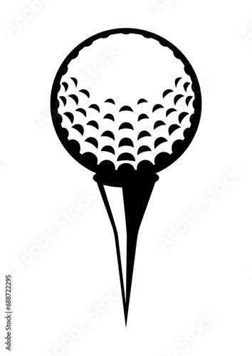 Golf ball illustration. Sport club item or symbol.