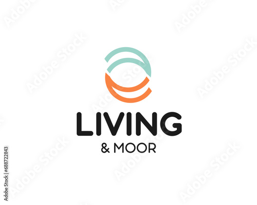 living & moor minimal logo design