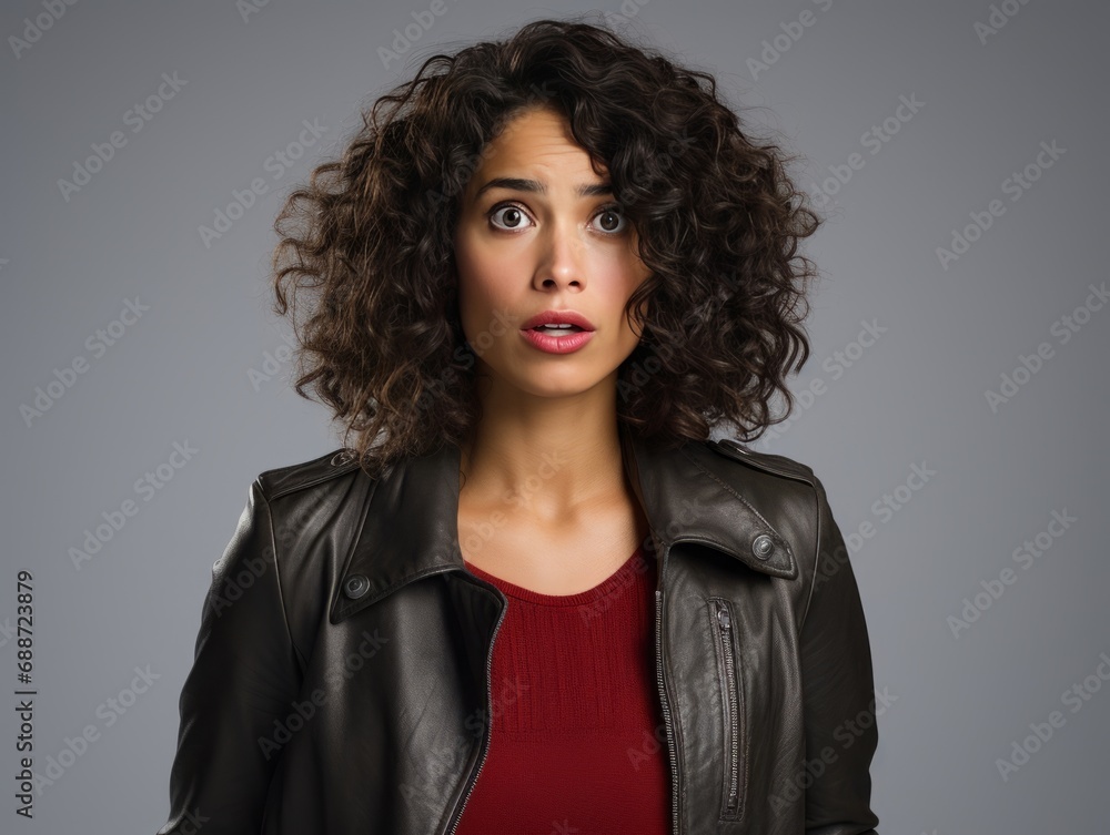 Woman with asian features who appears to be shocked Woman with asian features who appears to be shocked