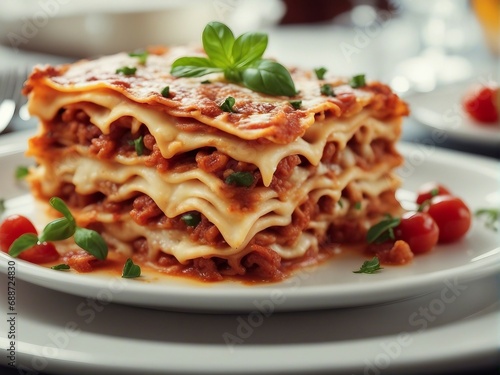 delicious traditional lasagna at the Italian restaurant