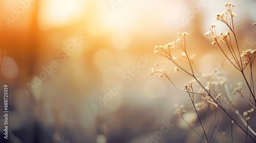 A blurry abstract background that includes plants