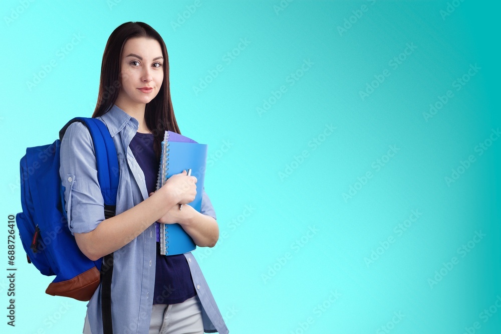 Fototapeta premium Happy young female student posing